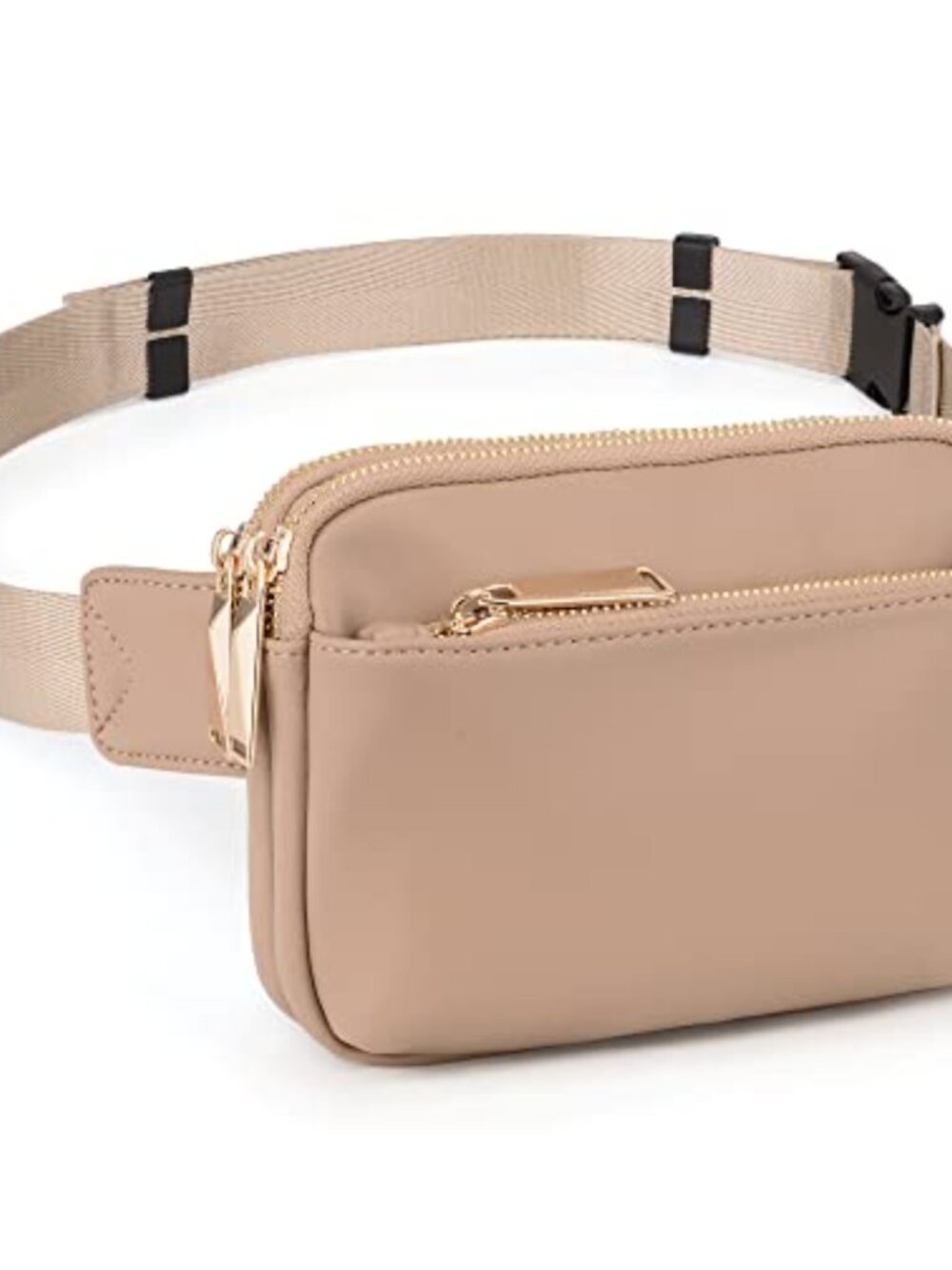 Waterproof Crossbody Fanny Pack Belt Bag with Multiple Zipper Pockets